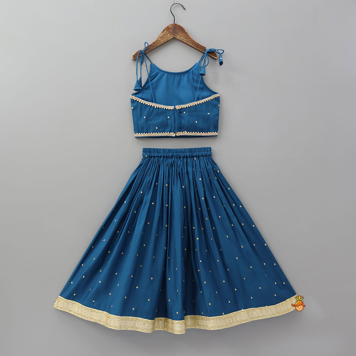 Strappy Stylish Top With Lehenga And Dupatta