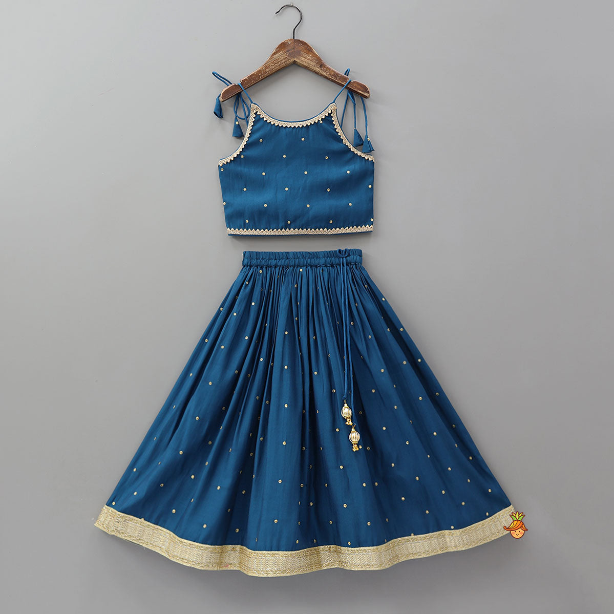 Strappy Stylish Top With Lehenga And Dupatta