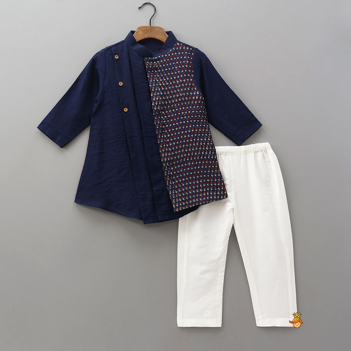 Pre Order: One-Sided Hand-Block Printed Kurta And Pyjama