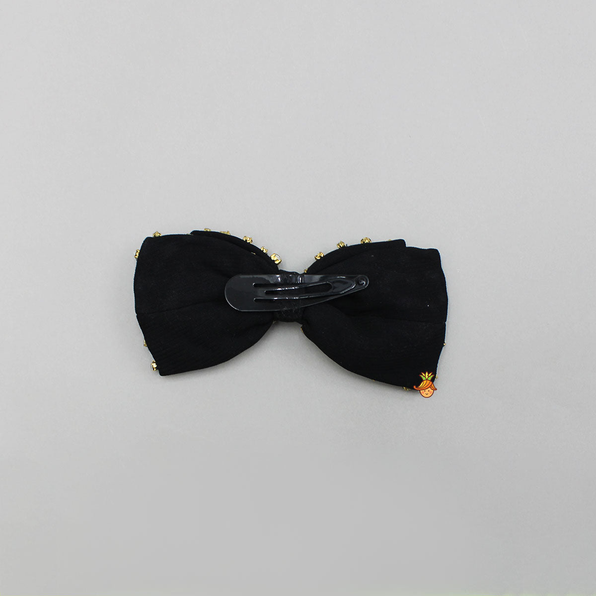 Studded Bow Shiny Hair Clip