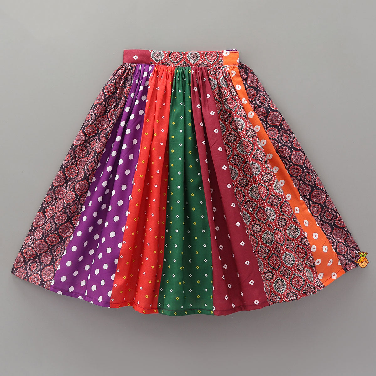 Pre Order: Strappy Mirror Embroidered Top With Lehenga And Bandana With Potli Bag