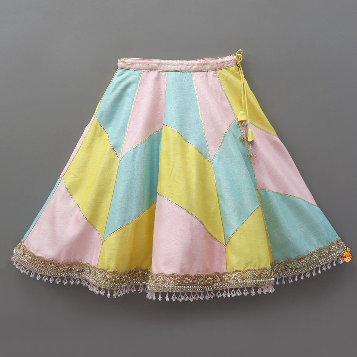Pre Order: Dreamy Halter Neck Crop Top With Lehenga