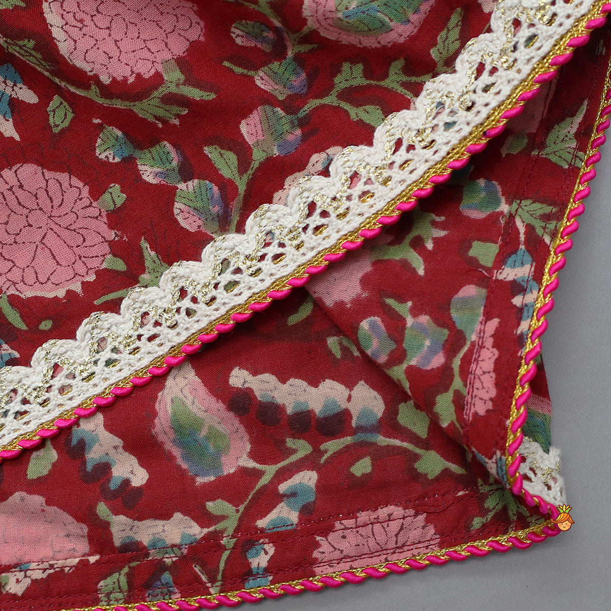 Pre Order: Elegant Floral Angarkha Kurti And Tulip Pant