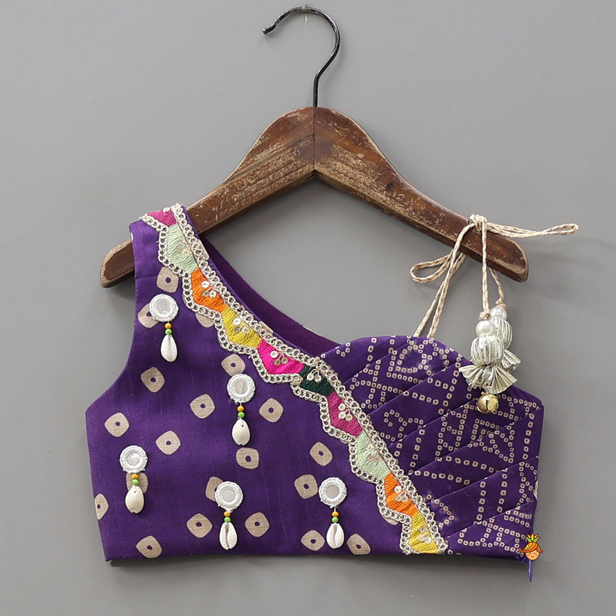 Pre Order: Stylish Bandhani Printed Festive Crop Top And Lehenga