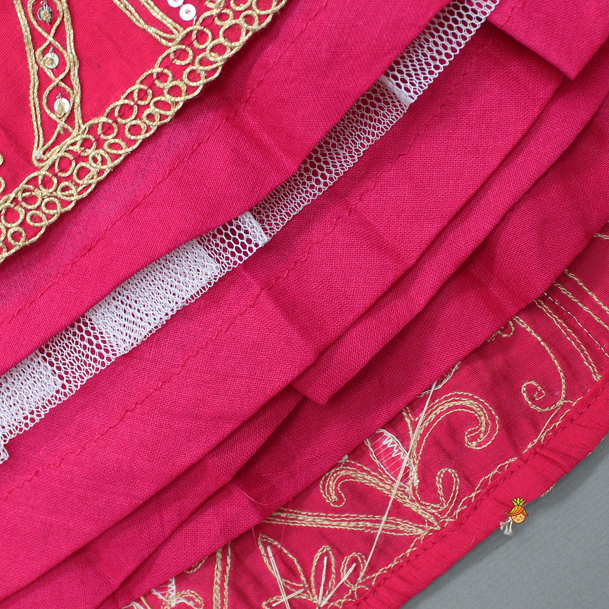 Pre Order: Zari Embroidered Ruffled Top With Flared Lehenga