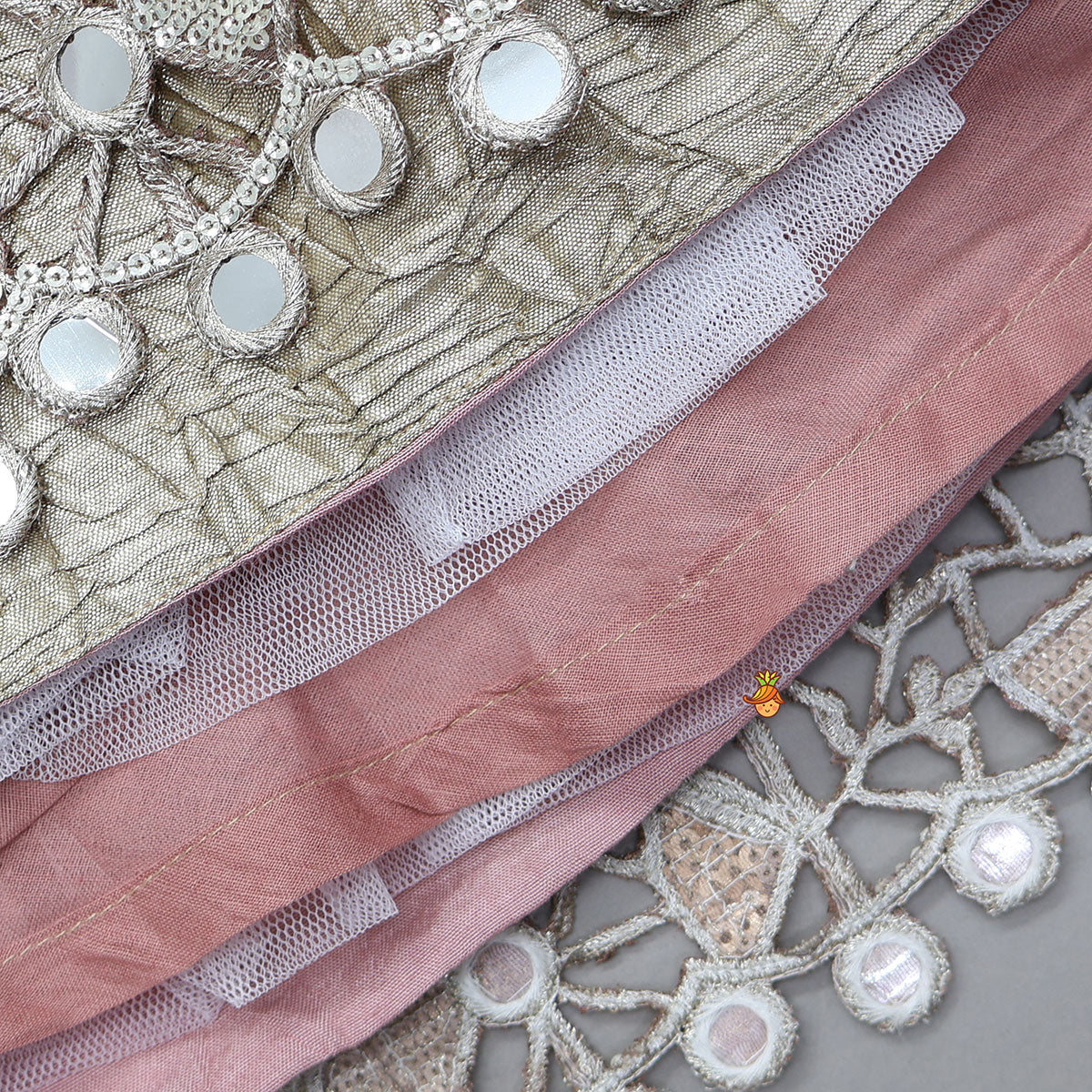 Pre Order: Statement Tassels Detailed Top With Cutwork Embroidered Lehenga