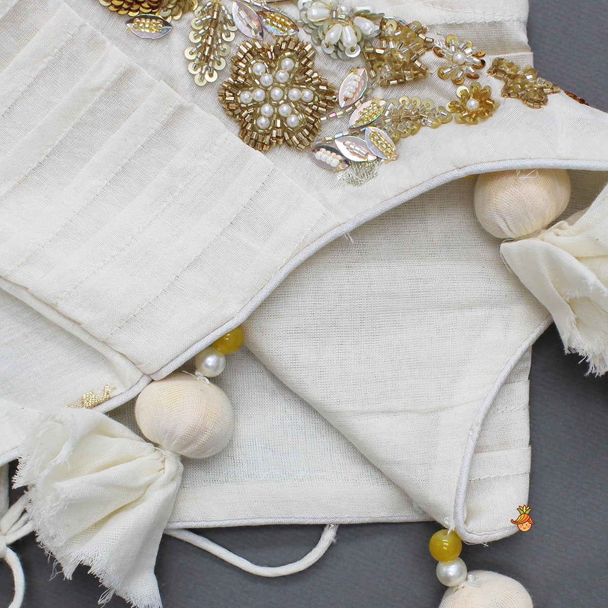 Pre Order: Stunning Tassel Detailed Floral Embroidery Top With Palazzo