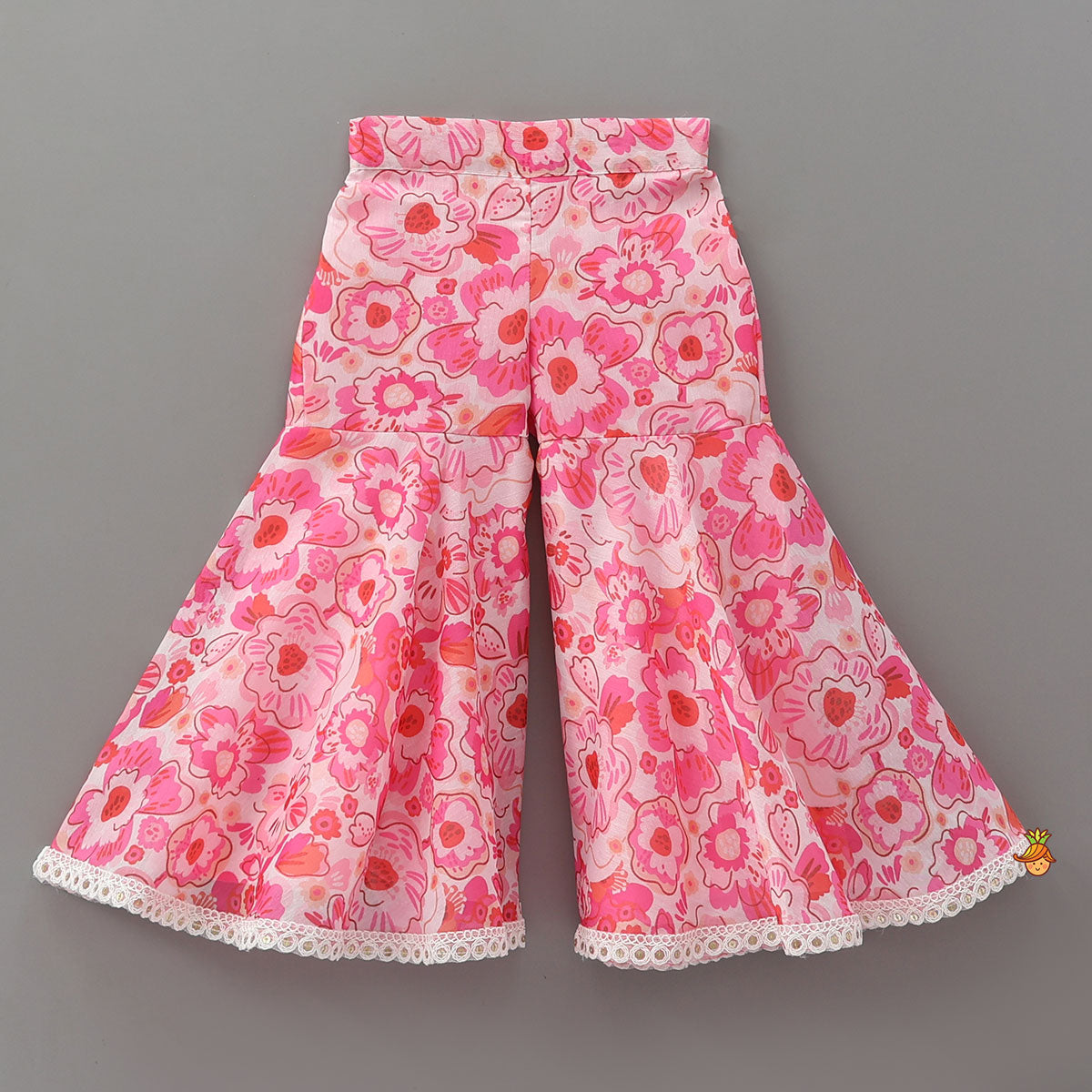 Pre Order: Charming Floral Printed Kurti And Matching Sharara With Dupatta