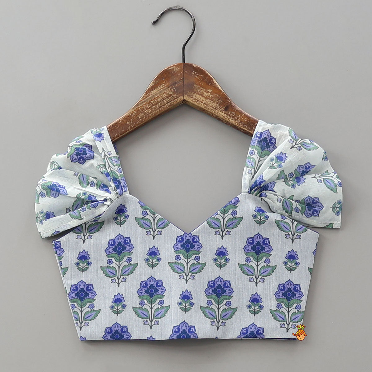 Pre Order: Floral Printed Crop Top And Lehenga With Dupatta
