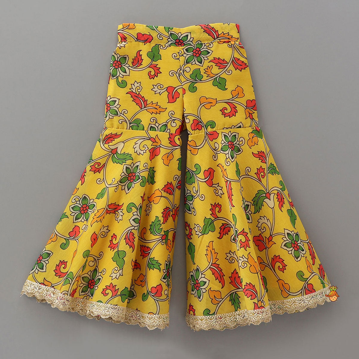 Pre Order: Printed Yoke Kurti And Sharara With Matching Dupatta