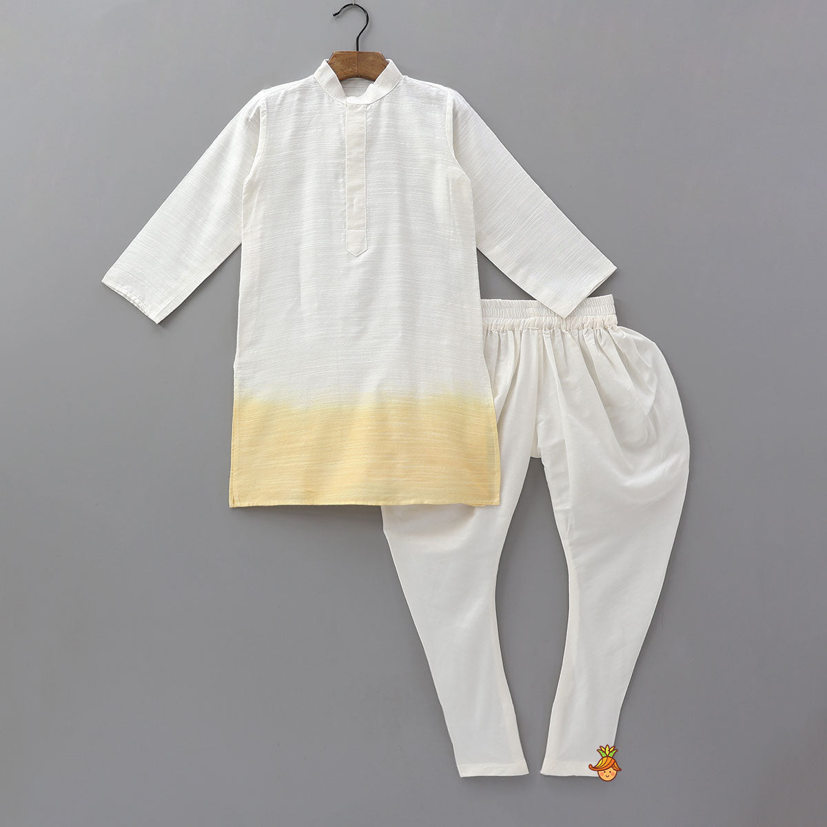 Pre Order: Ombre Kurta With Paisley Chikankari Inspired Jacket And Churidar