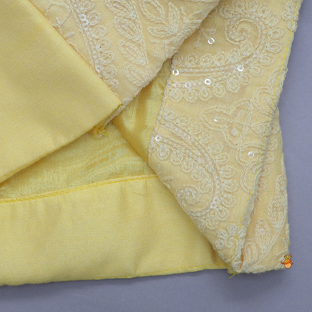 Pre Order: Ombre Kurta With Paisley Chikankari Inspired Jacket And Churidar