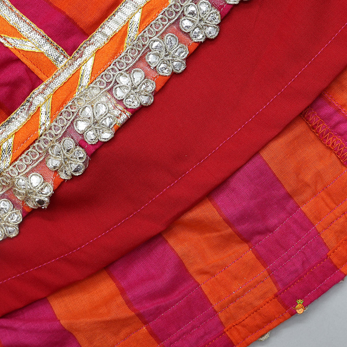 Pre Order: One Shoulder Crop Top And Lace Detailed Lehenga With Dupatta