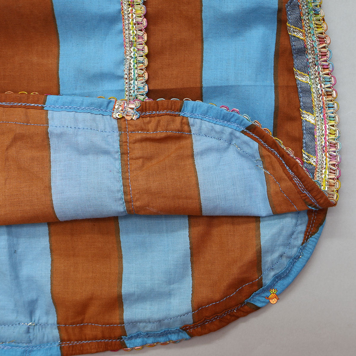 Pre Order: Dual Tone Striped Kurti And Palazzo With Dupatta
