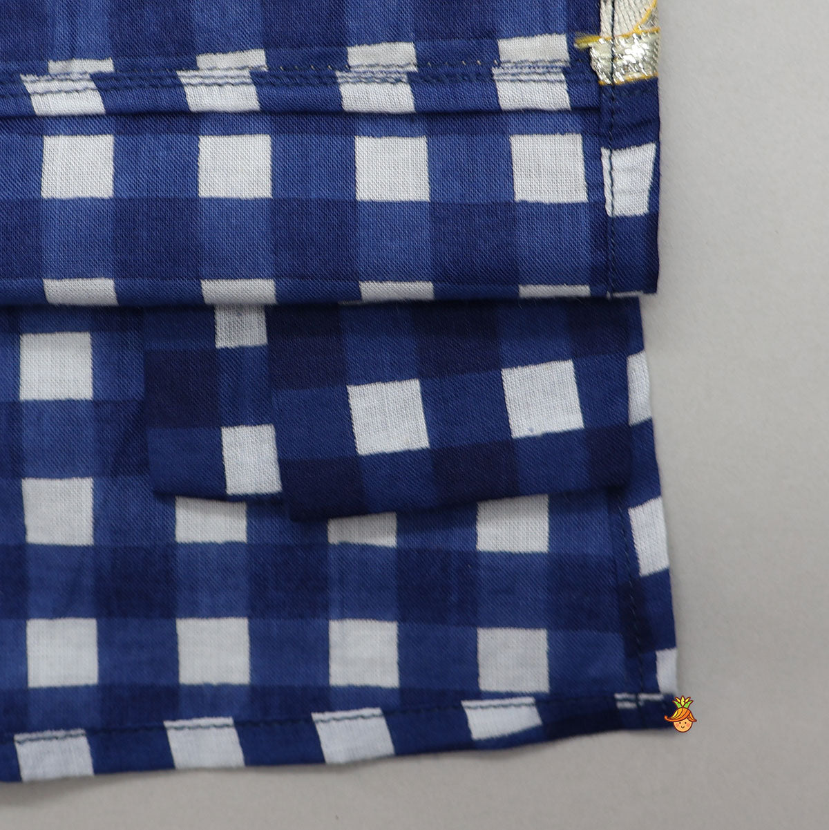 Pre Order: Striped Faux Jacket Style Checked Kurta And Pyjama
