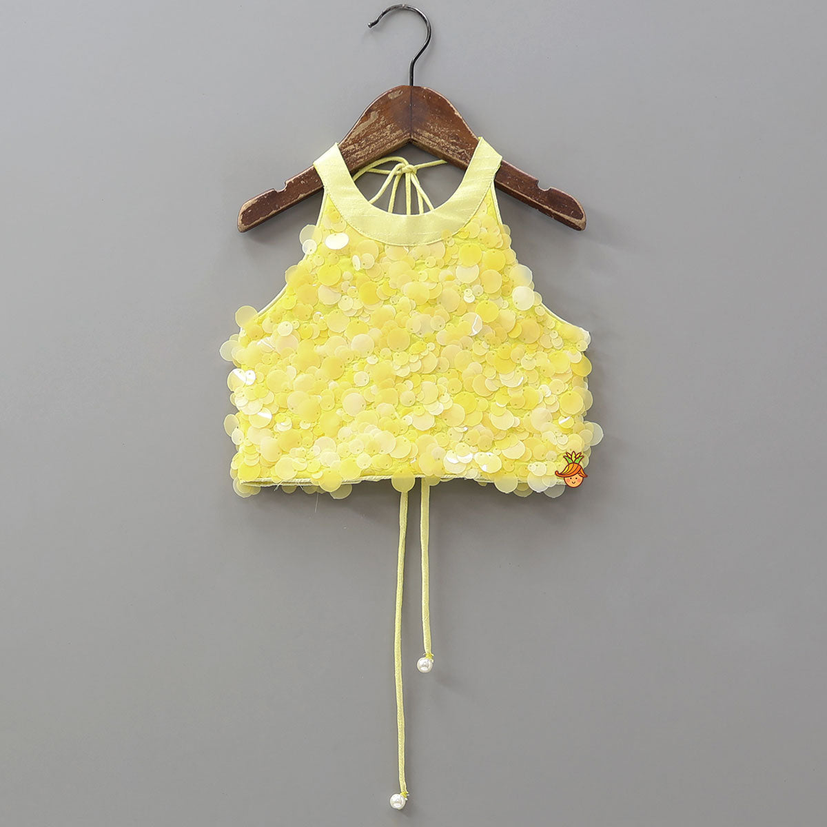 Pre Order: Charming Sequined Halter Neck Crop Top And Lehenga