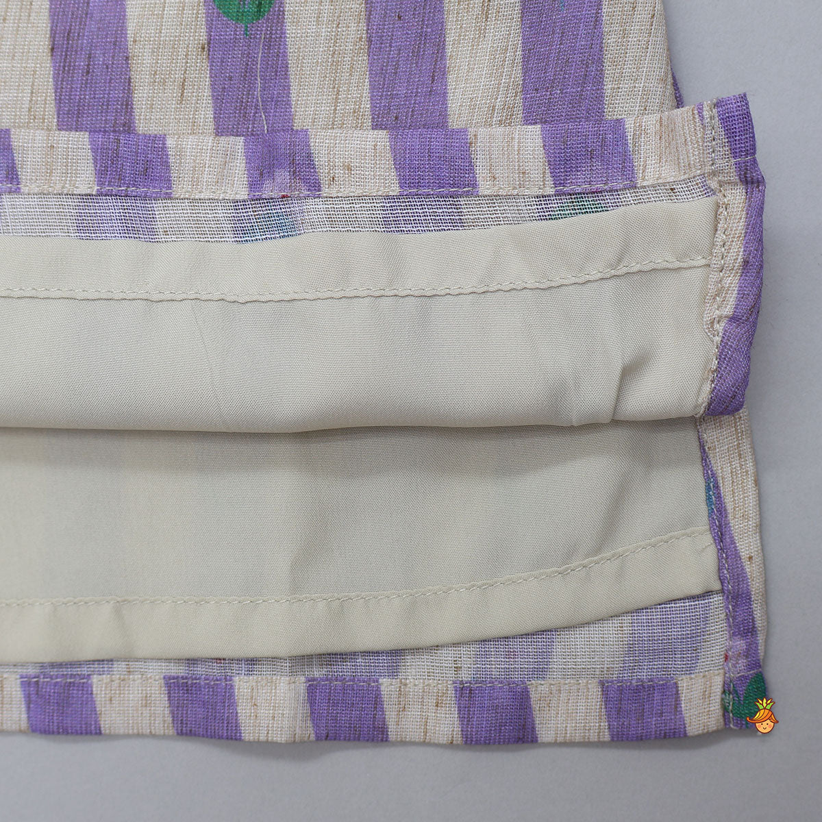 Striped And Floral Printed Kurta With Pyjama