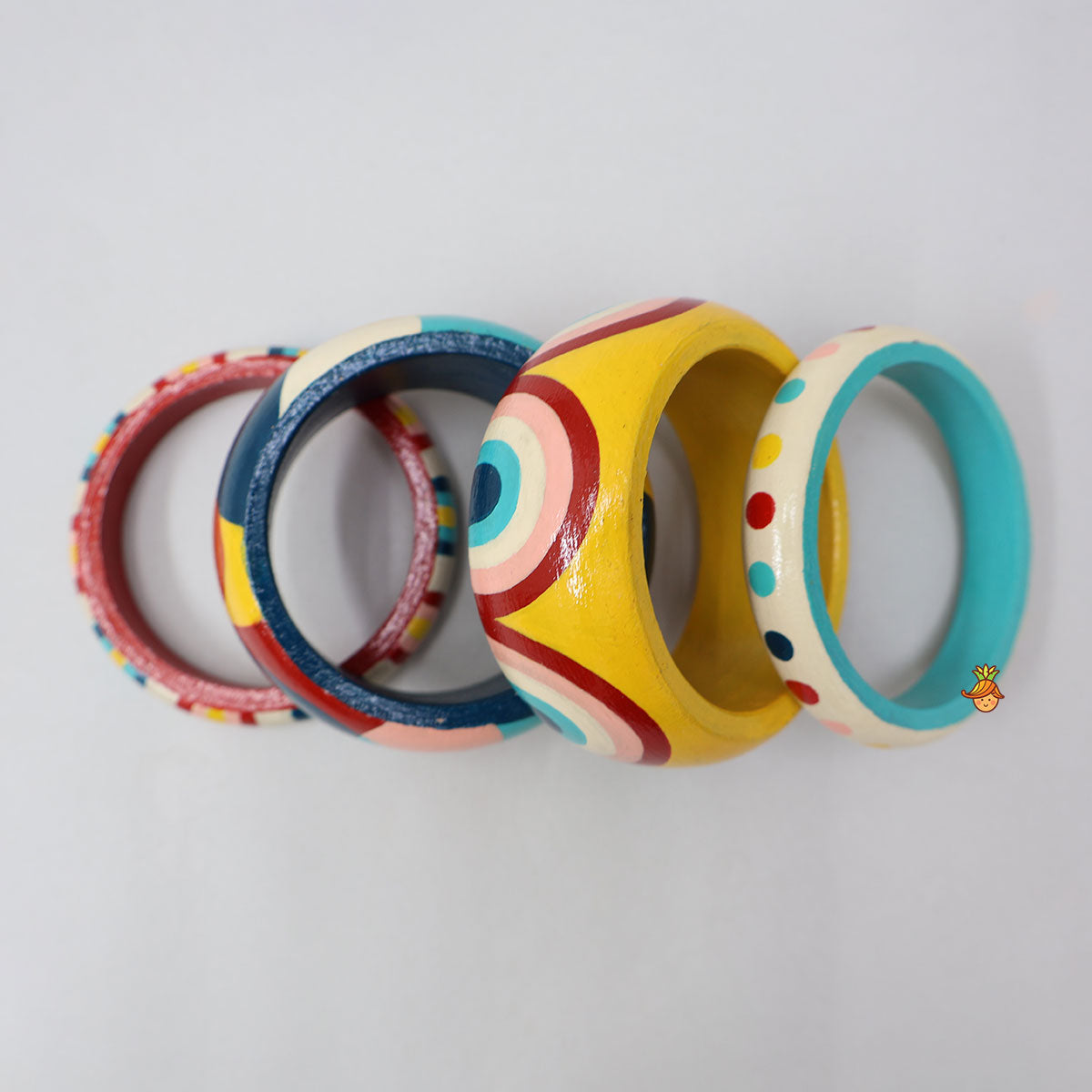 Charming Hand Painted Wooden Bangles