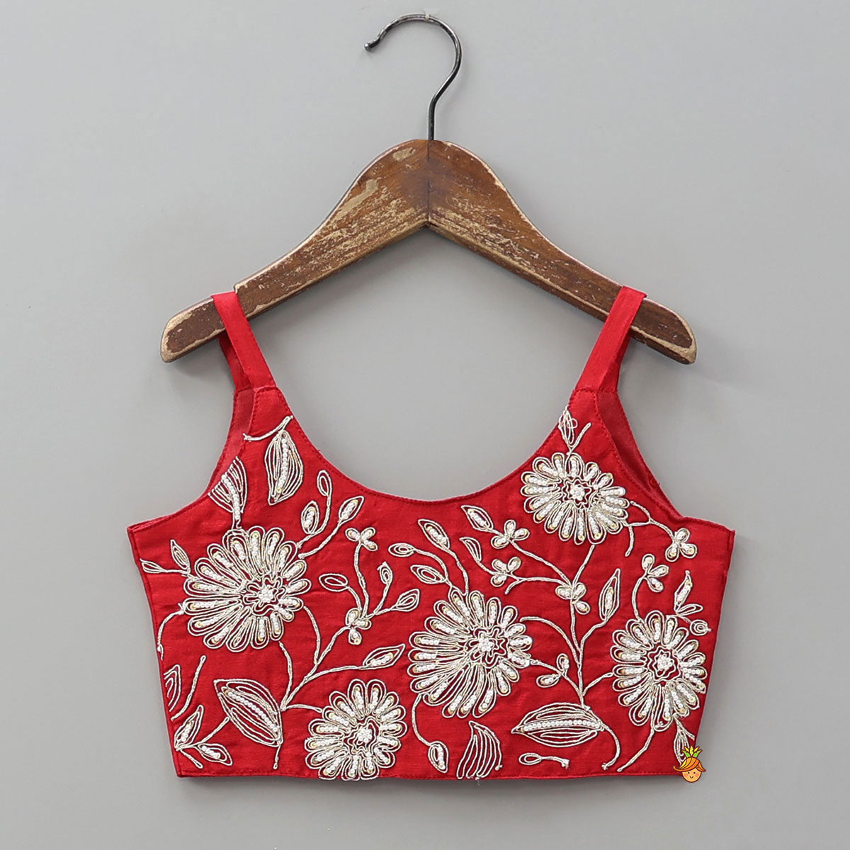 Pre Order: Gorgeous Strappy Crop Top With Scalloped Lehenga