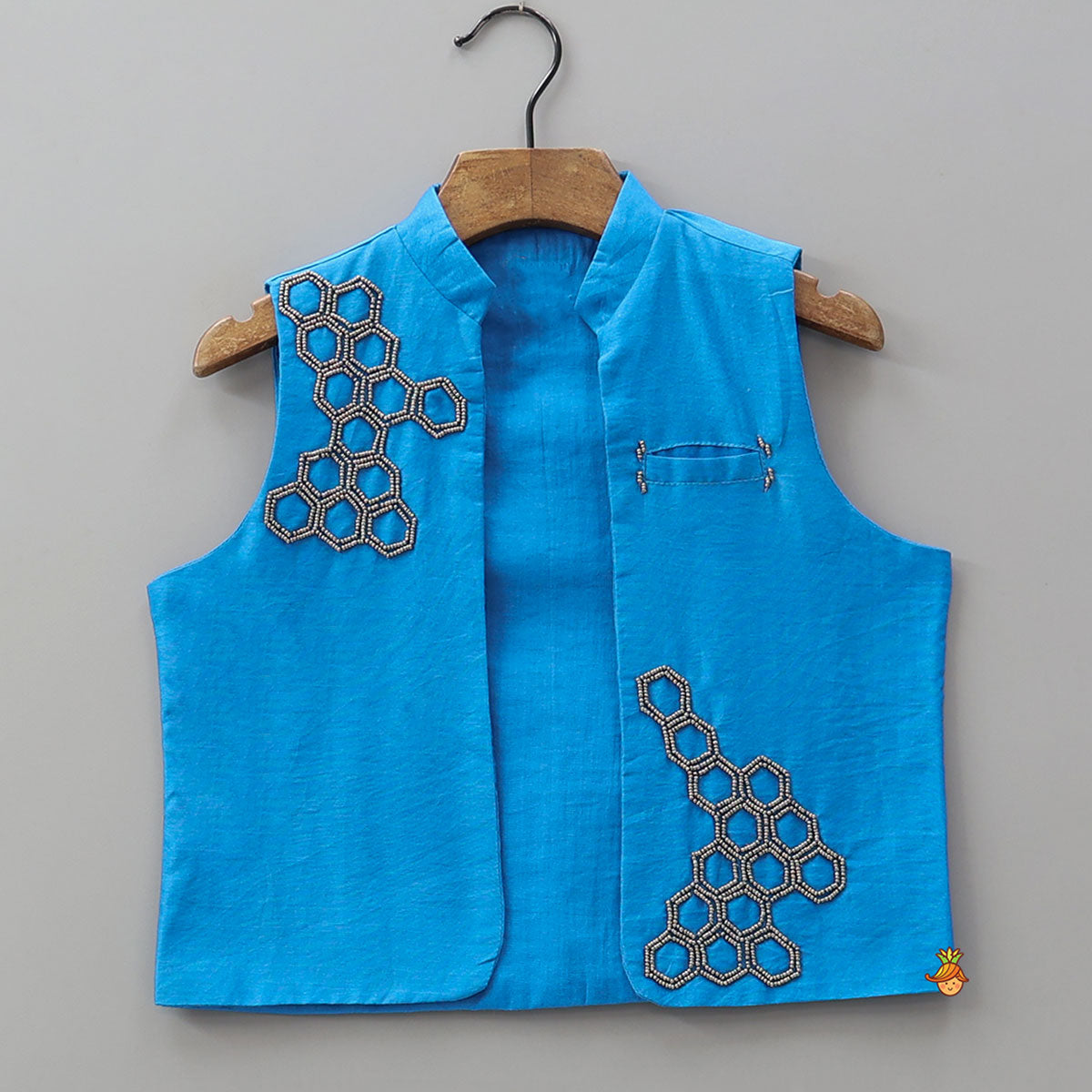 Pre Order: Vibrant Ethnic Kurta With Matching Jacket And Pocket Pyjama