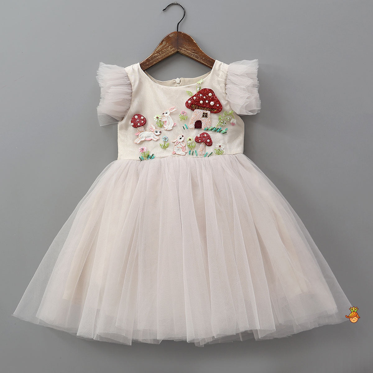 Pre Order: Whimsical Embroidery Tulle Party Dress With Matching Hat