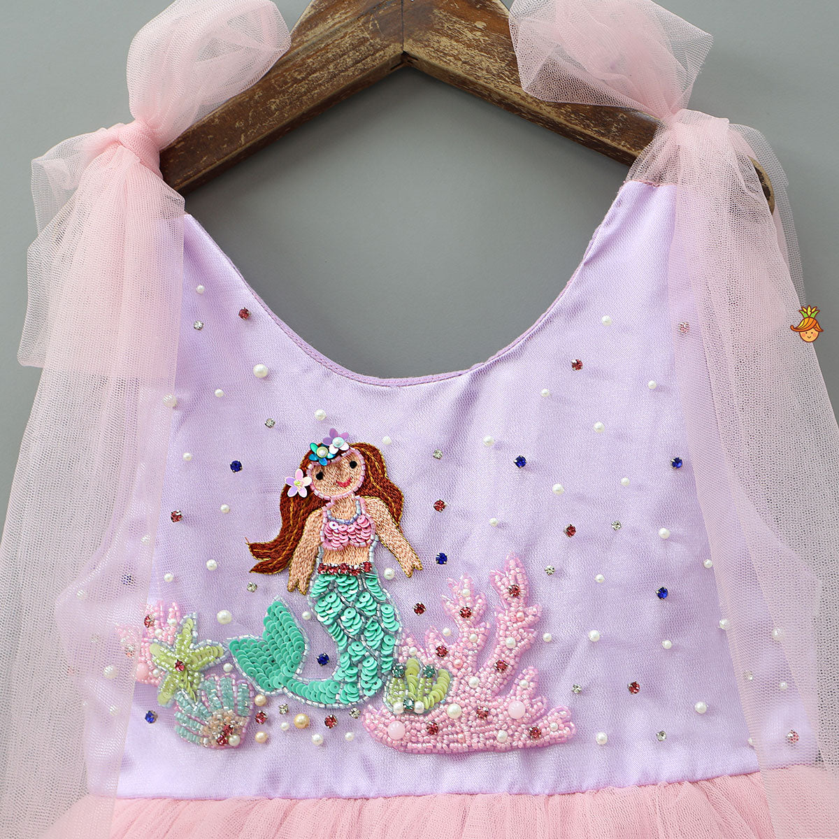 Pre Order: Mermaid Embroidered Tulle Party Dress With Matching Hairband