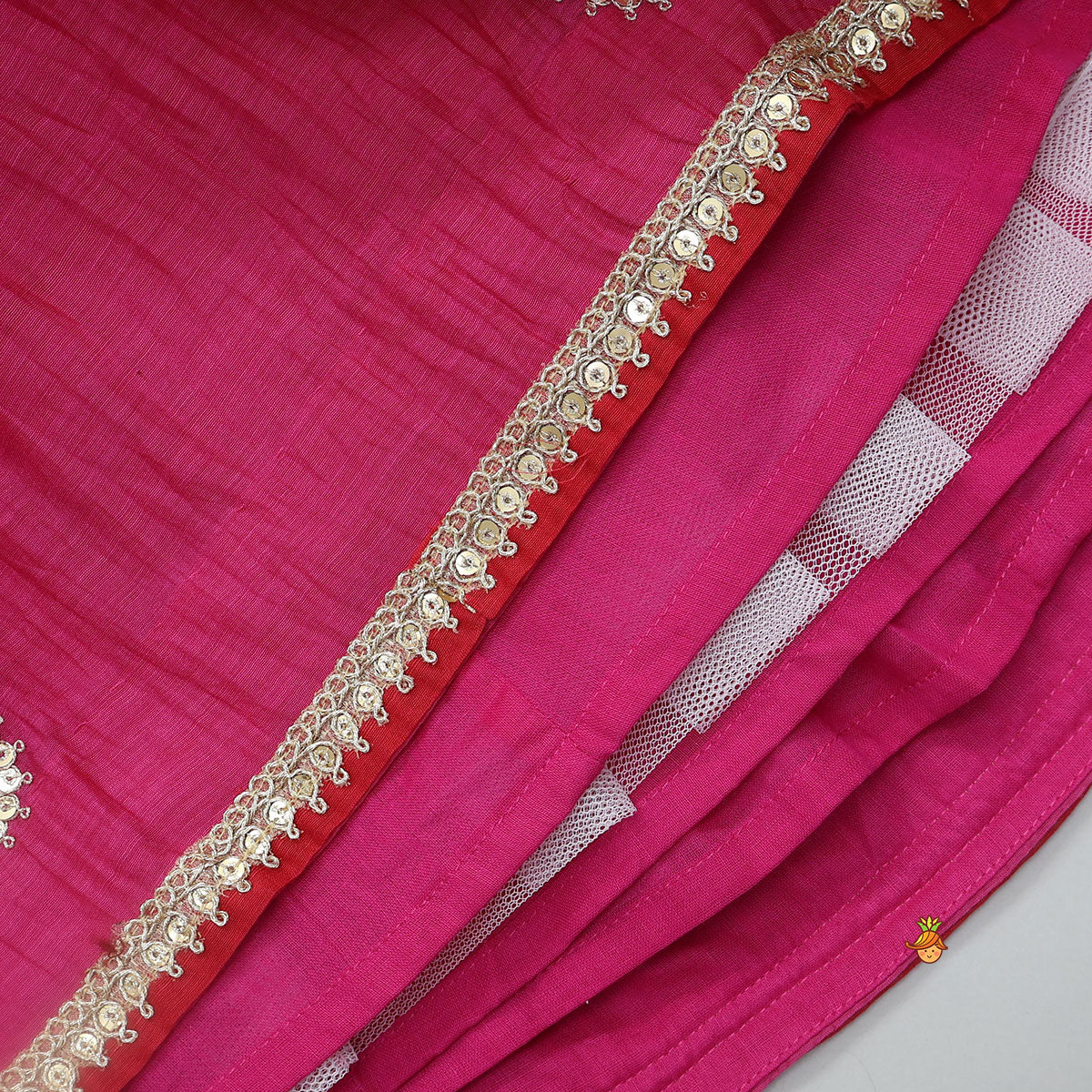 Pre Order: Ruffle Detailed Top With Embellished Flared Lehenga And Dupatta