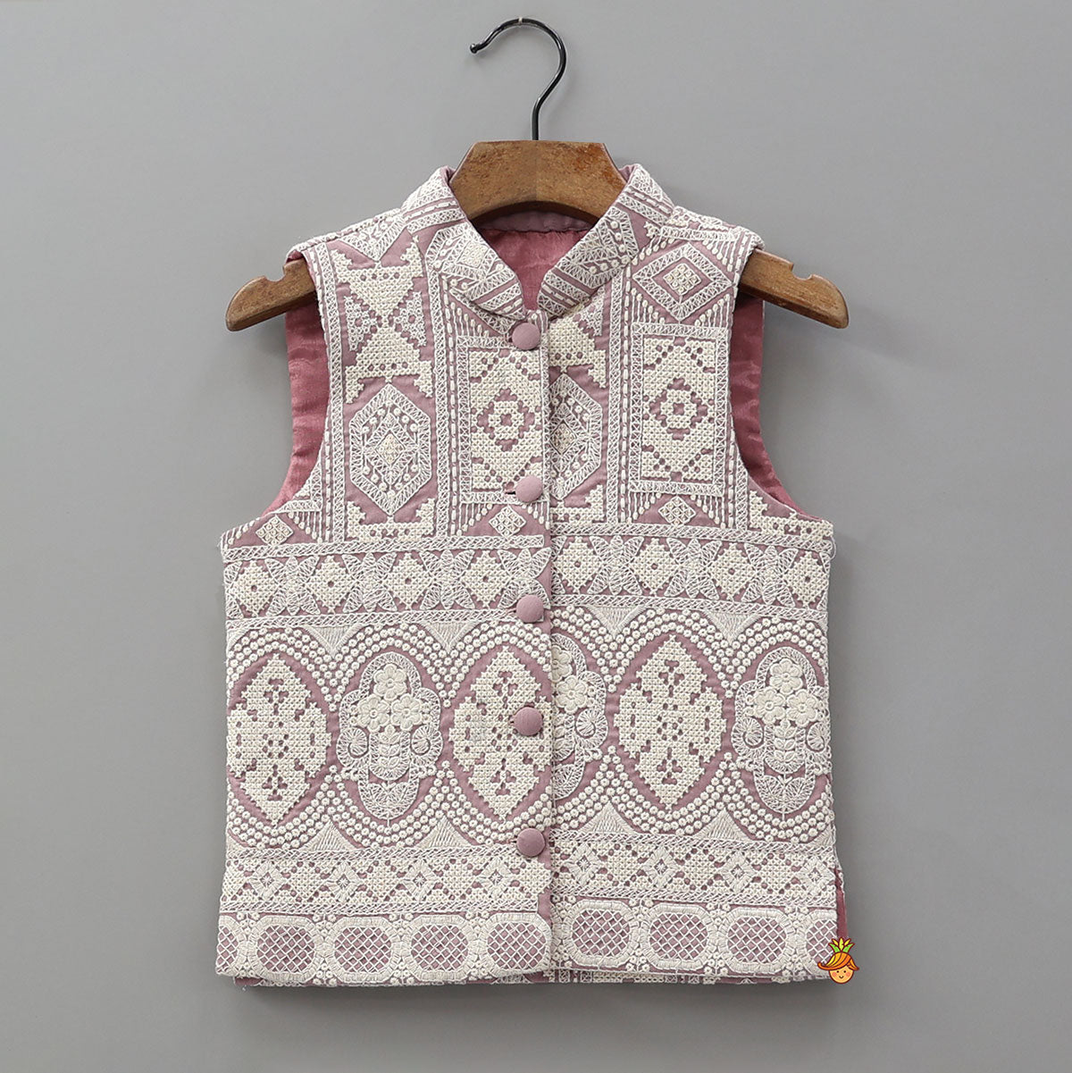 Pre Order: Kurta With Thread Embroidered Jacket And Pyjama