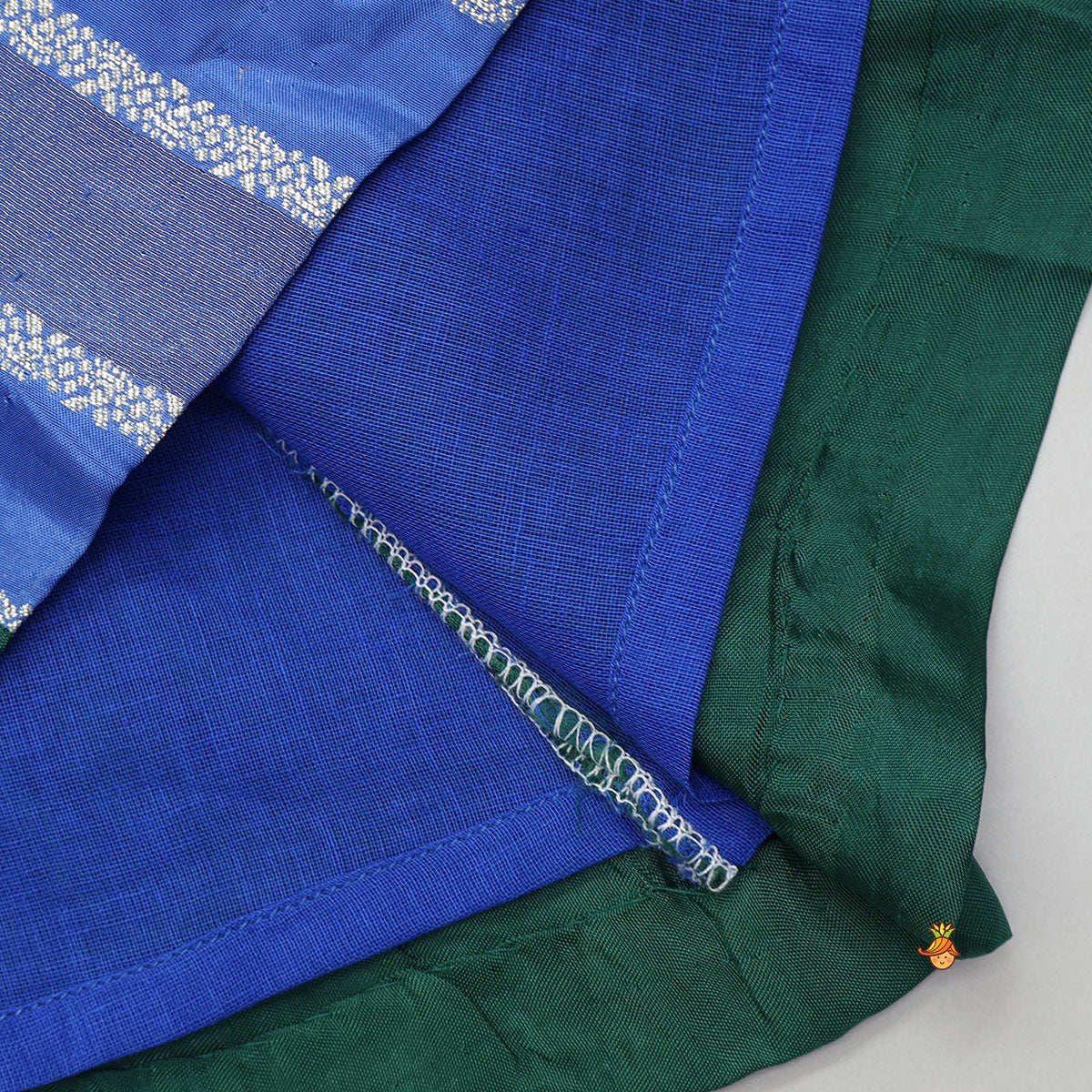 Pre Order: Festive Contrast Panelled Kurti With Flared Palazzo And Dupatta