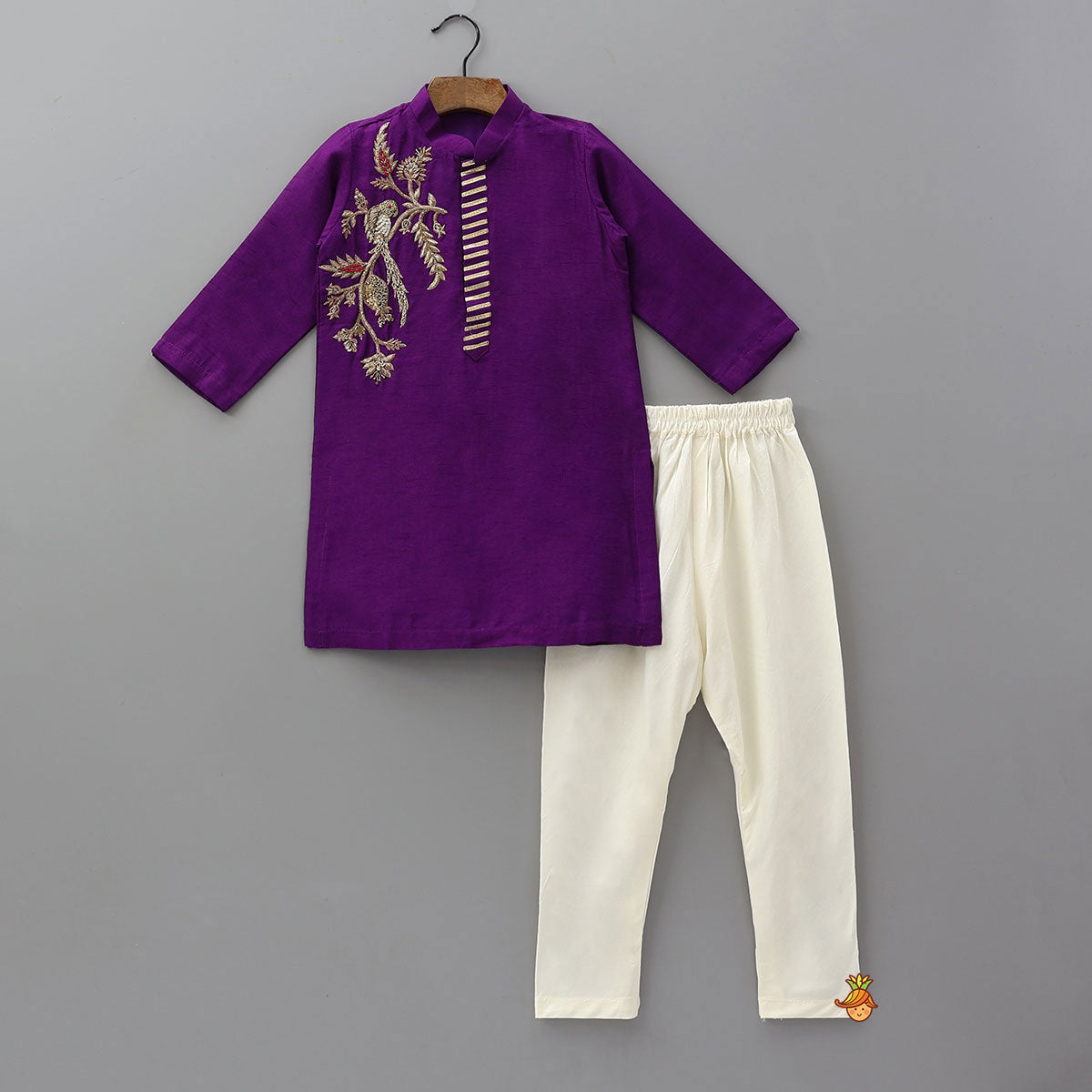 Pre Order: Charmingly Embroidered Kurta And Churidar