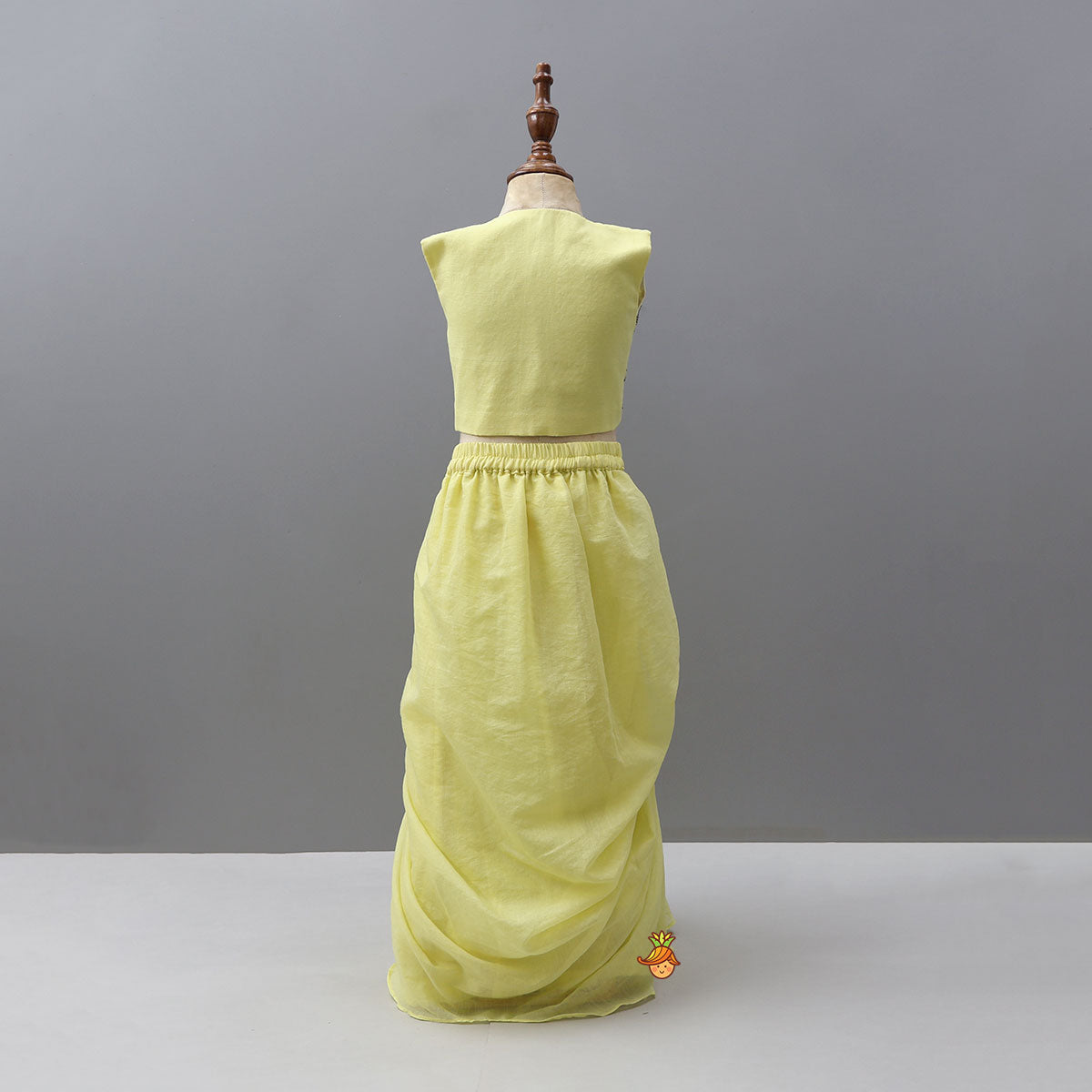 Stylish Embroidered Top With Pleated Dhoti Style Skirt