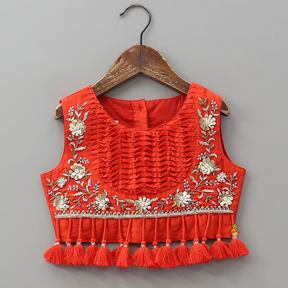 Pre Order: Intricate Floral Hand Embroidered Crop Top And Palazzo