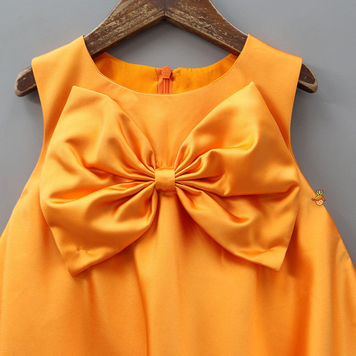 Bow Embellished Dress With Matching Gathered Hair Band