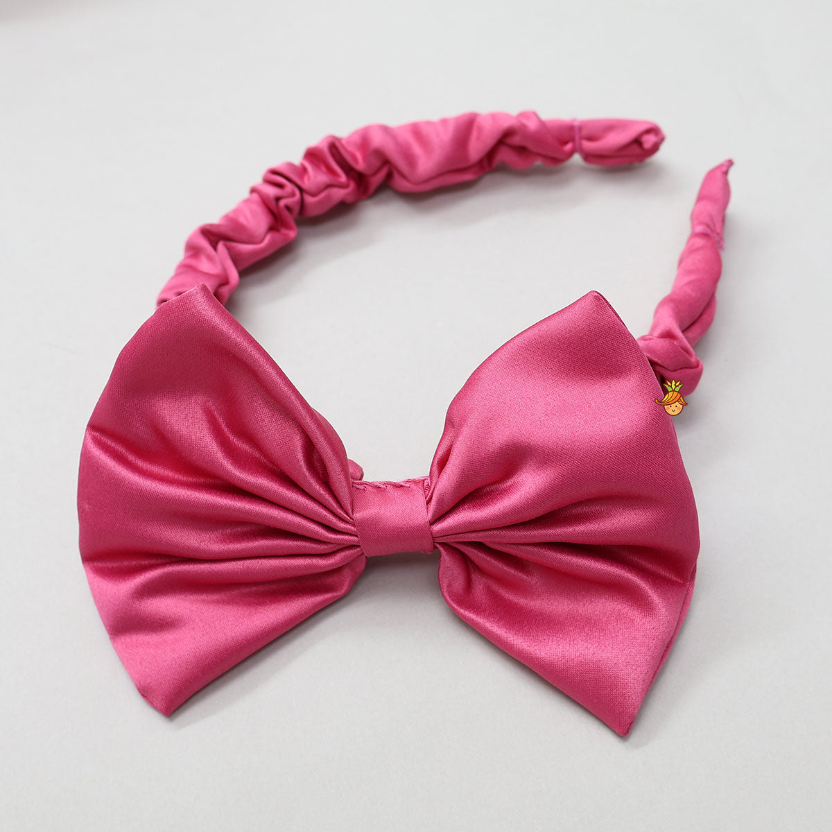 Elegant Bow Embellished Dress With Matching Gathered Hair Band