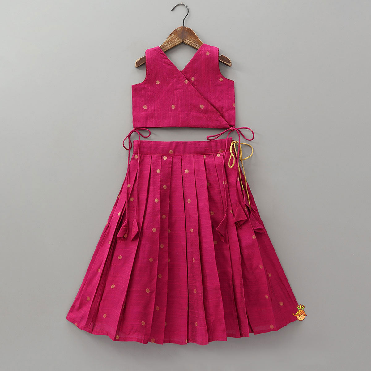 Pre Order: Graceful Booti Motifs Top With Pleated Lehenga