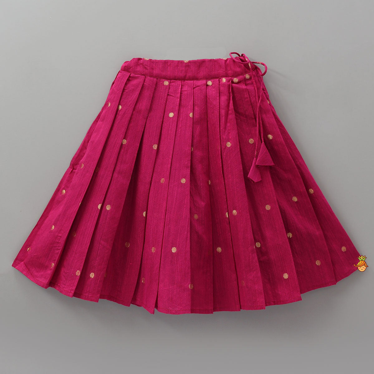 Pre Order: Graceful Booti Motif Crop Top With Pleated Lehenga