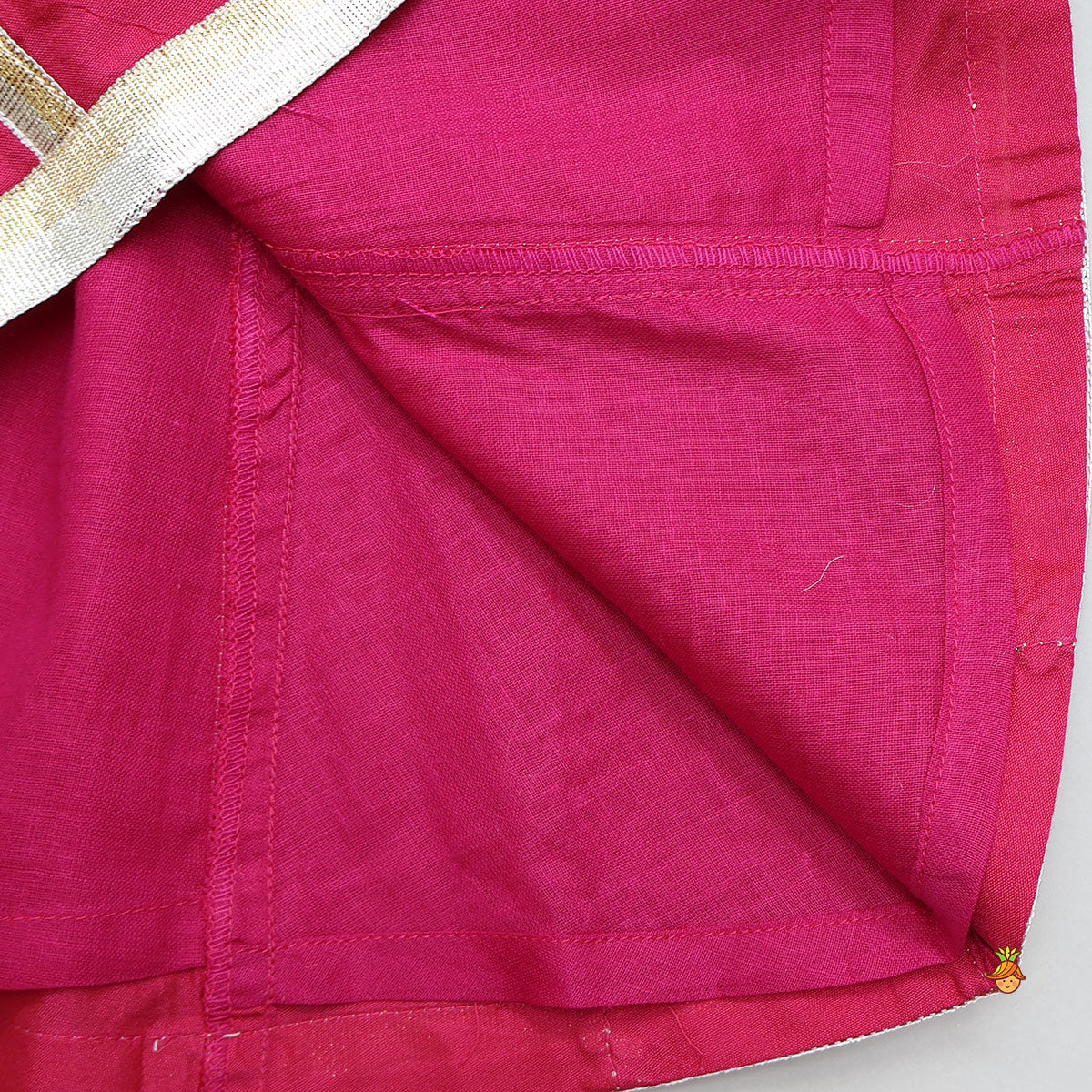 Pre Order: Lace Embellished Ethnic Kurti And Farshi Salwar With Potli Bag