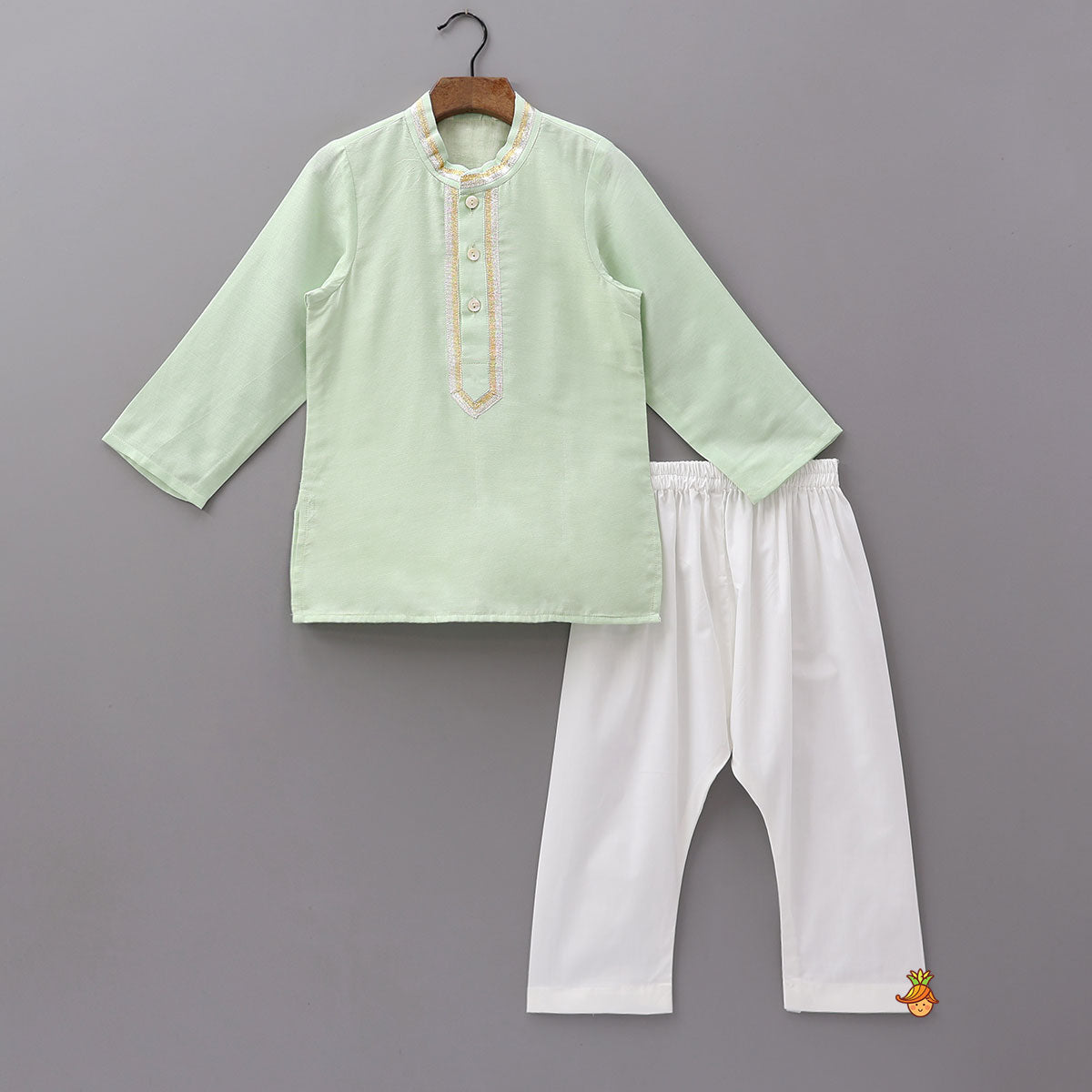Pre Order: Classic Front Placket Kurta And Pyjama
