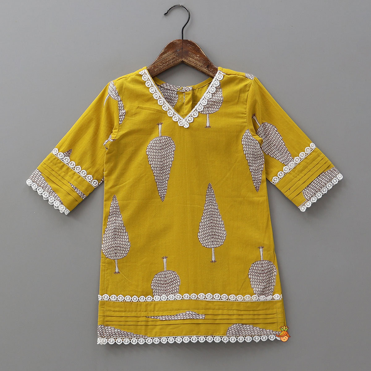 Pre Order: V Neck Kurti With Farsi Pant And Dupatta
