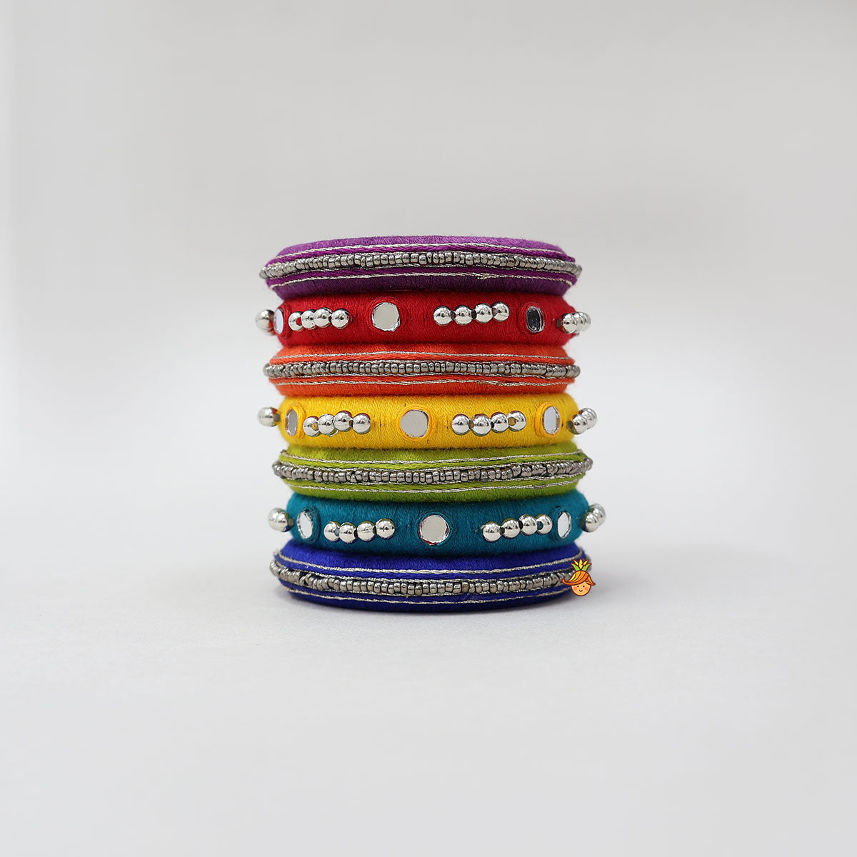 Mirror And Bead Embellished Bangles