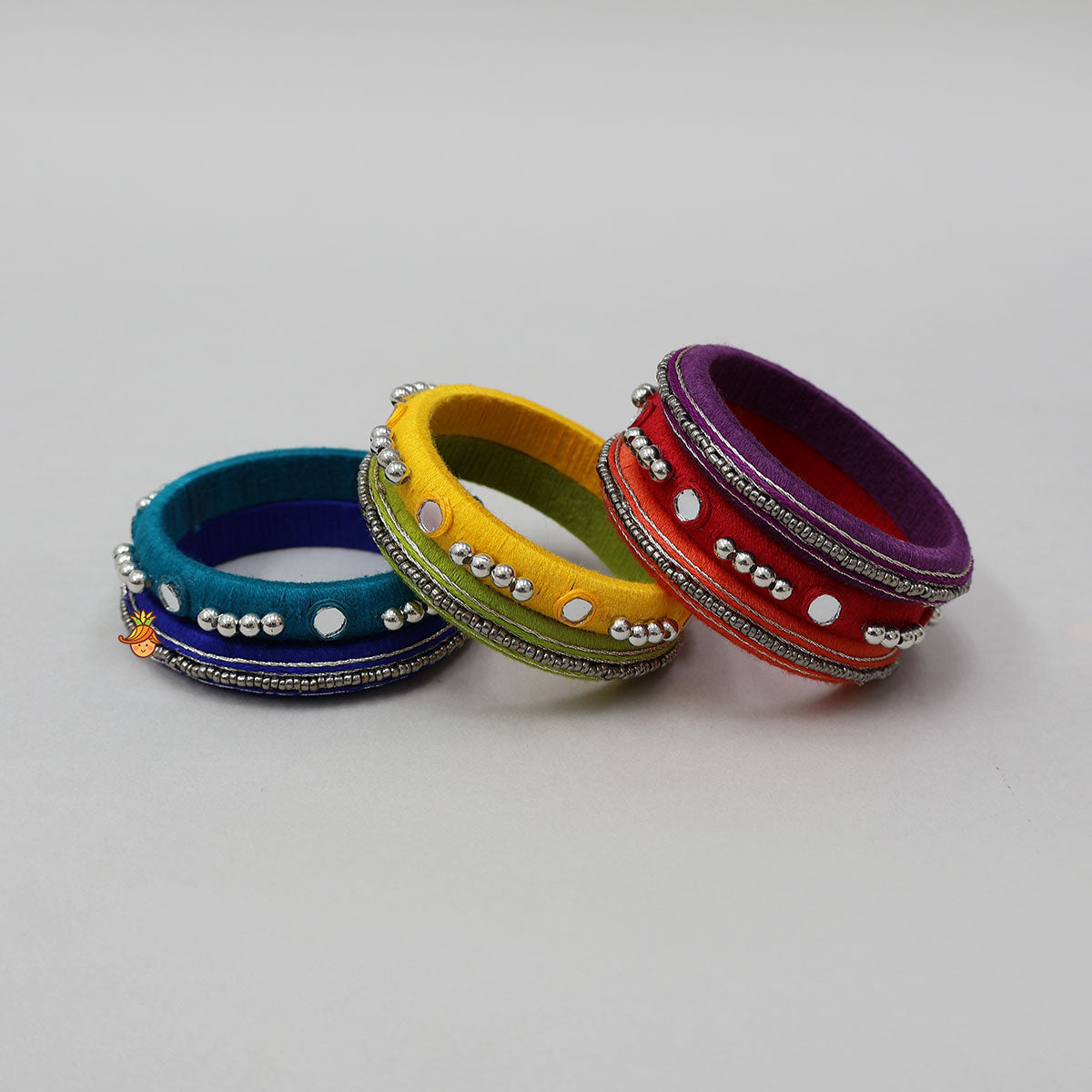 Mirror And Bead Embellished Bangles