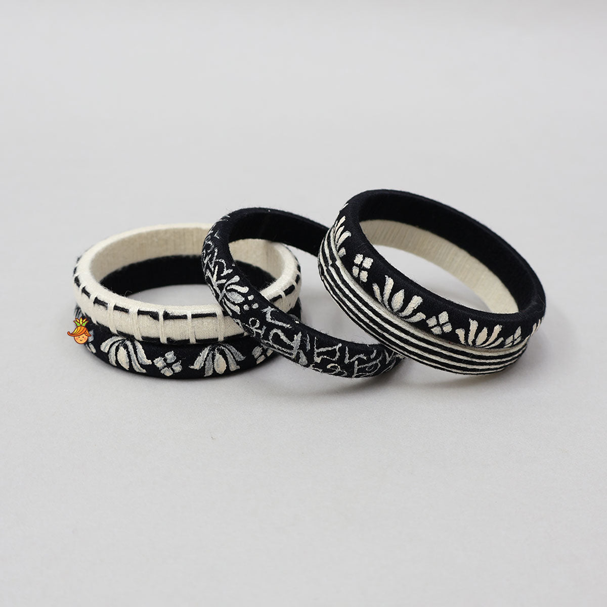 Lotus Hand Painted And Handcrafted Thread Bangles