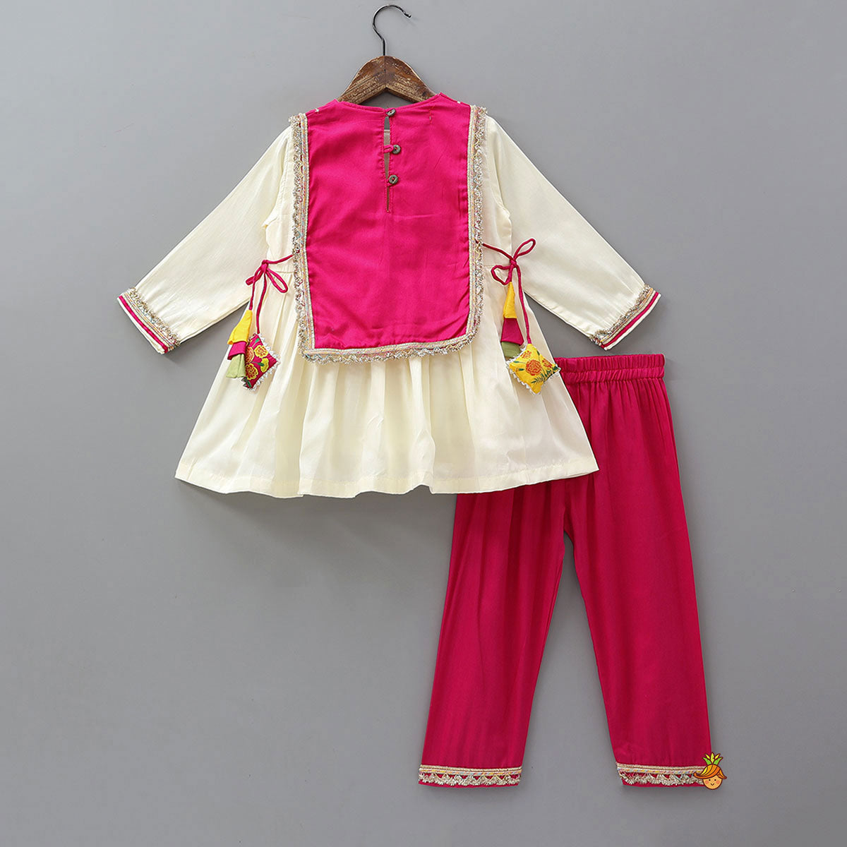 Pre Order: Divine Printed Side Knot Detailed Kurti With Pants