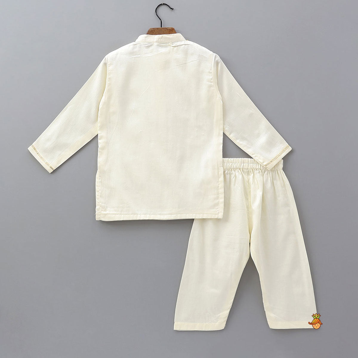 Pre Order: Religious Motif Printed Cotton Kurta And Pyjama