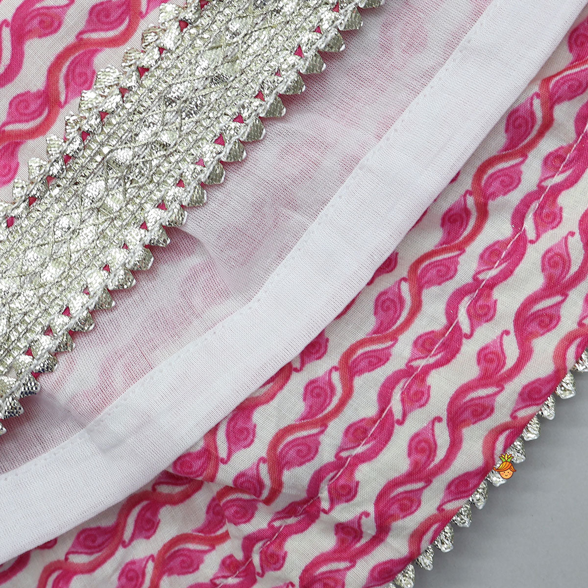 Elegant Printed Halter Neck Crop Top And Lehenga With Matching Dupatta