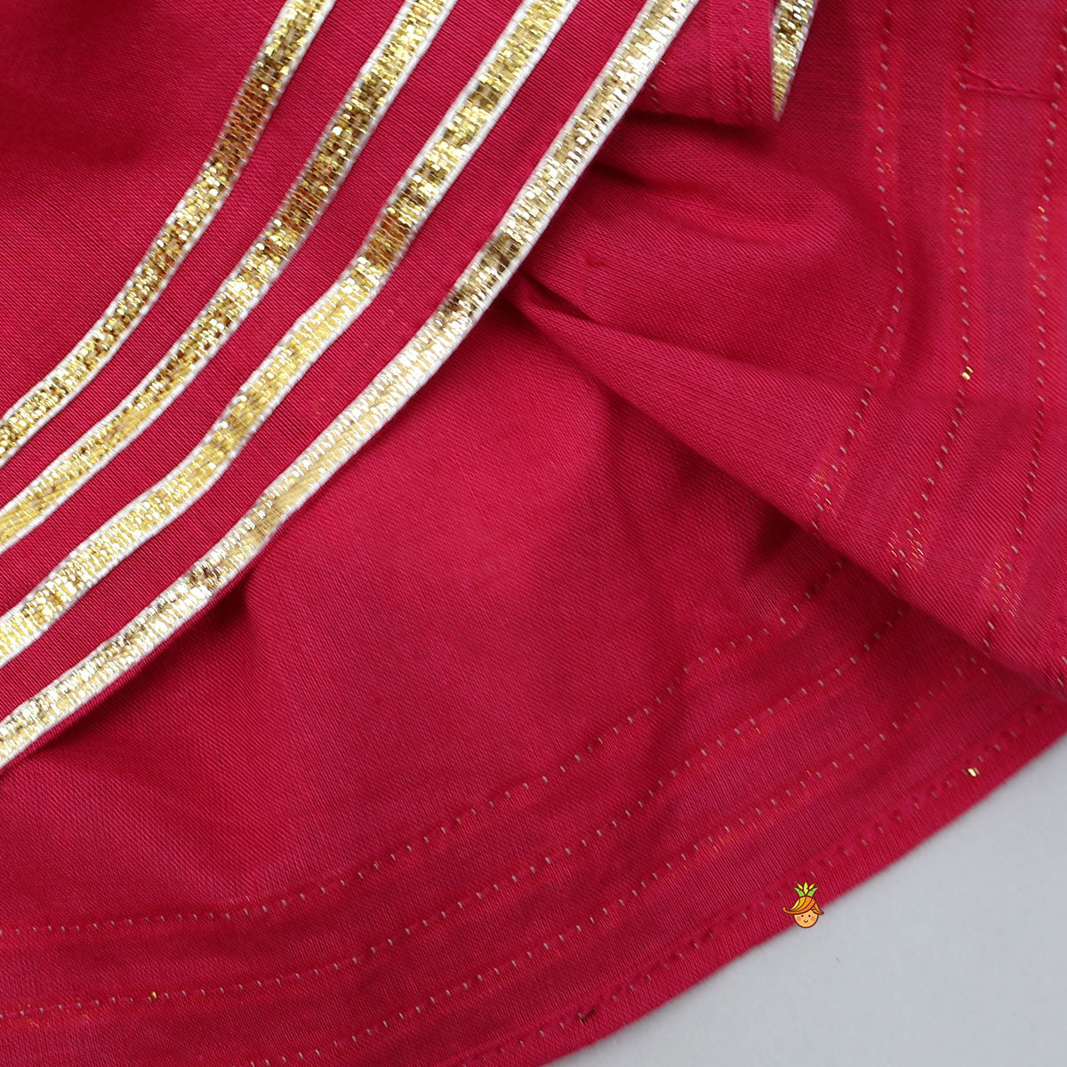 Pre Order: Lace Detailed Kediya With Dhoti And Matching Turban