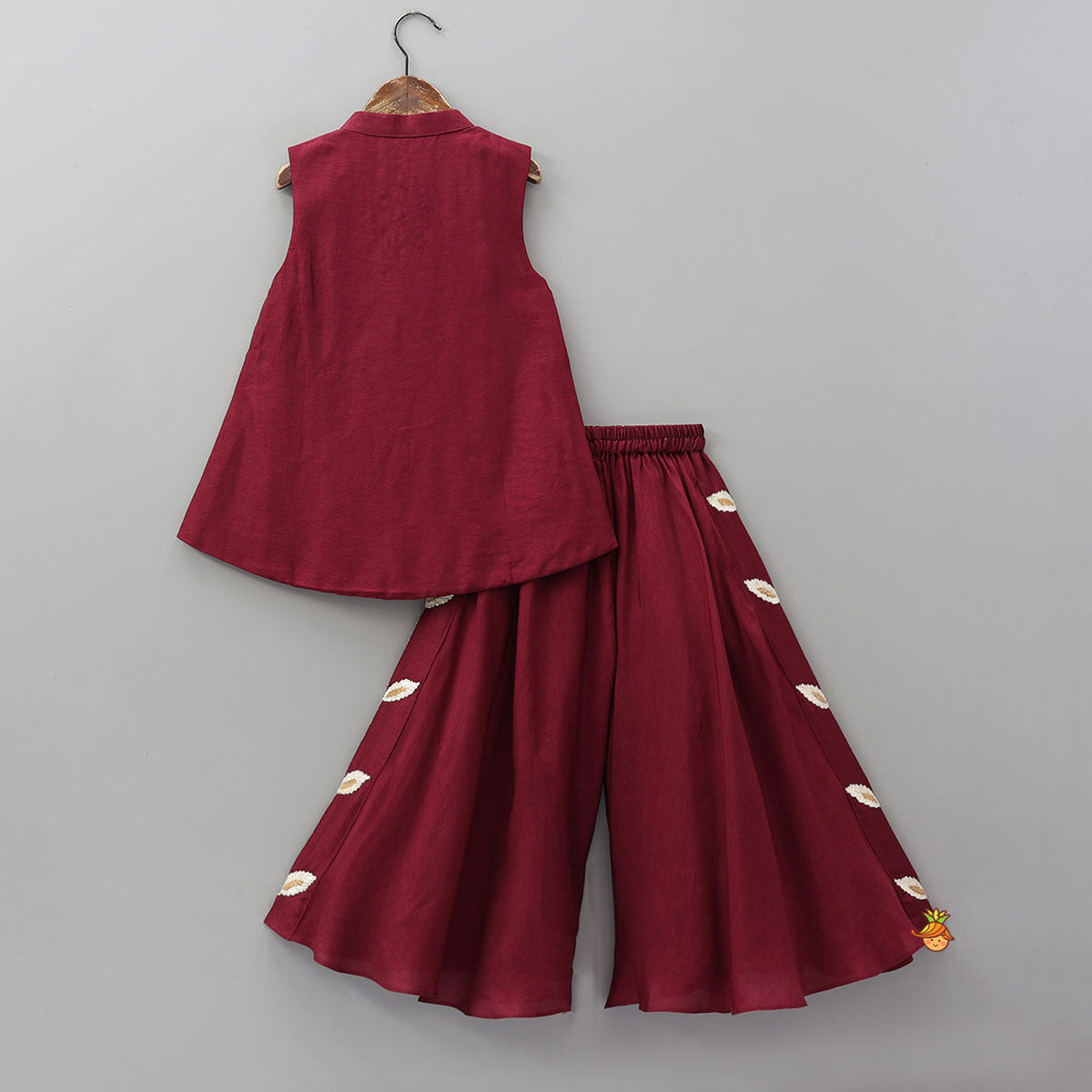 Pre Order: Jacket Style High Low Charming Top And Asymmetric Palazzo