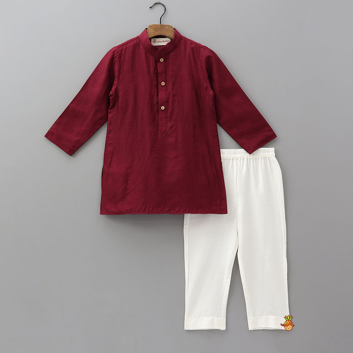 Pre Order: Ethnic Kurta With Gota Leaf Work Jacket And Pyjama