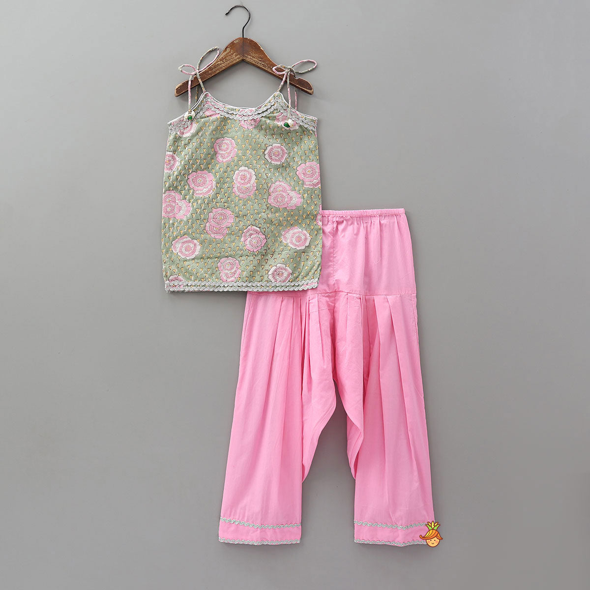 Pre Order: Hand Block Printed Kurti And Salwar With Matching Dupatta