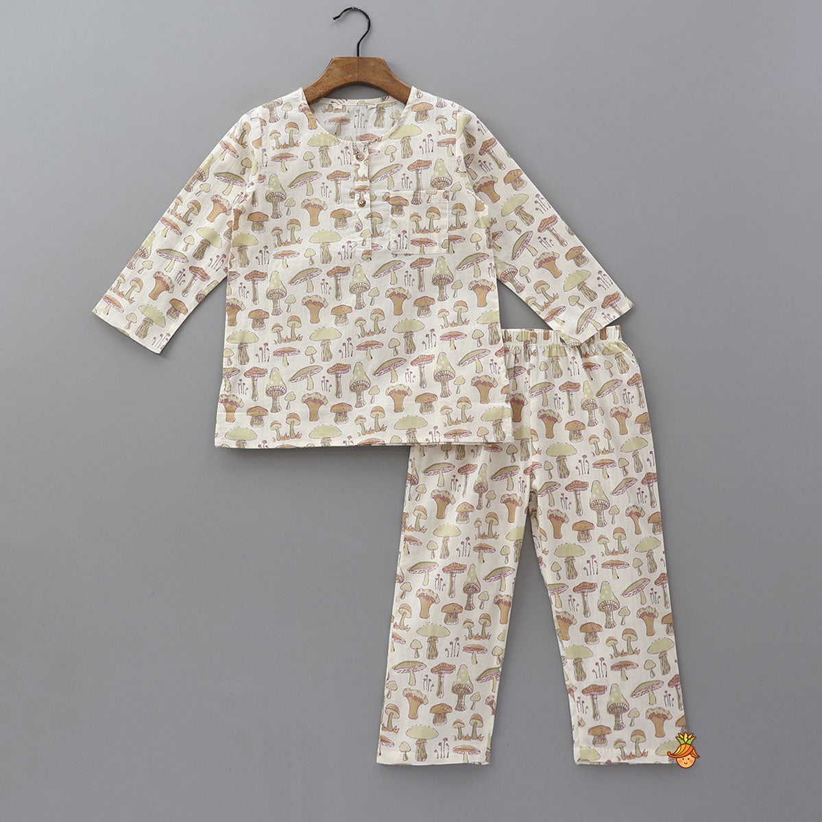 Pre Order: Mushroom Motif All Over Printed Sleepwear